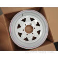 5 agujeros trailer 15x6 8 Spoke White Black